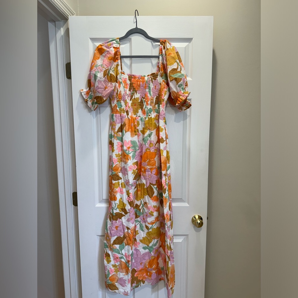 Billabong Floral Dress - Orange, Pink, Green